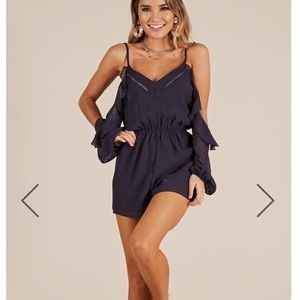 NWT Showpo Take Time Out Playsuit in Navy